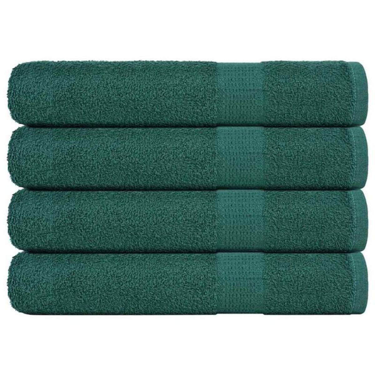 VIDAXL Serviettes de sauna 4 pcs vert 80x200 cm 360 g m² 100% coton