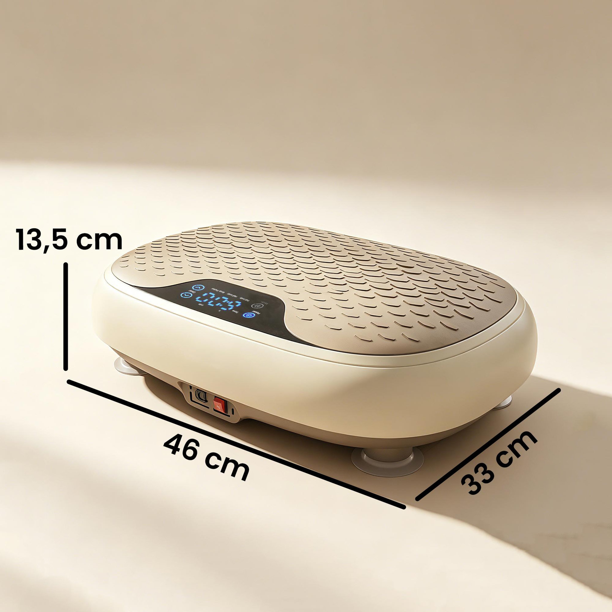 Voir la diapositive 3 : HOMCOM Plateforme vibrante oscillante 20 niveaux d'intensité 3 prog. Écran led télécommande beige