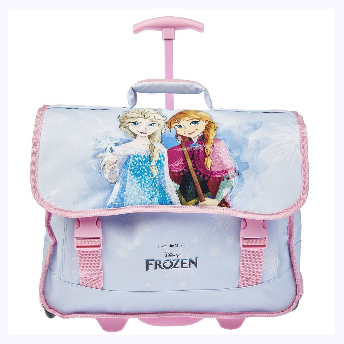 DISNEY Cartable à roulettes bleu La reine des Neiges