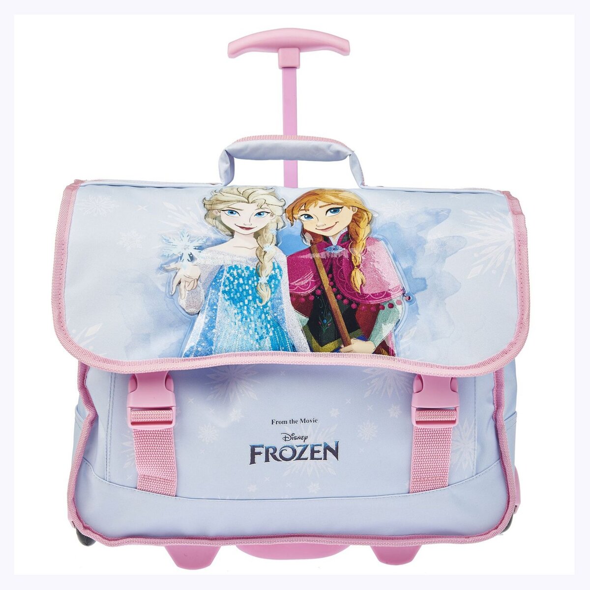 DISNEY Cartable roulettes bleu La reine des Neiges