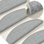 VIDAXL Tapis de marches d'escalier 15 pcs Gris clair 65x24x4 cm
