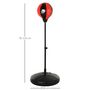 Voir la diapositive 3 : HOMCOM Punching ball sur pied pour enfant hauteur réglable 78-120 cm base de lestage paire gants inclus rouge noir