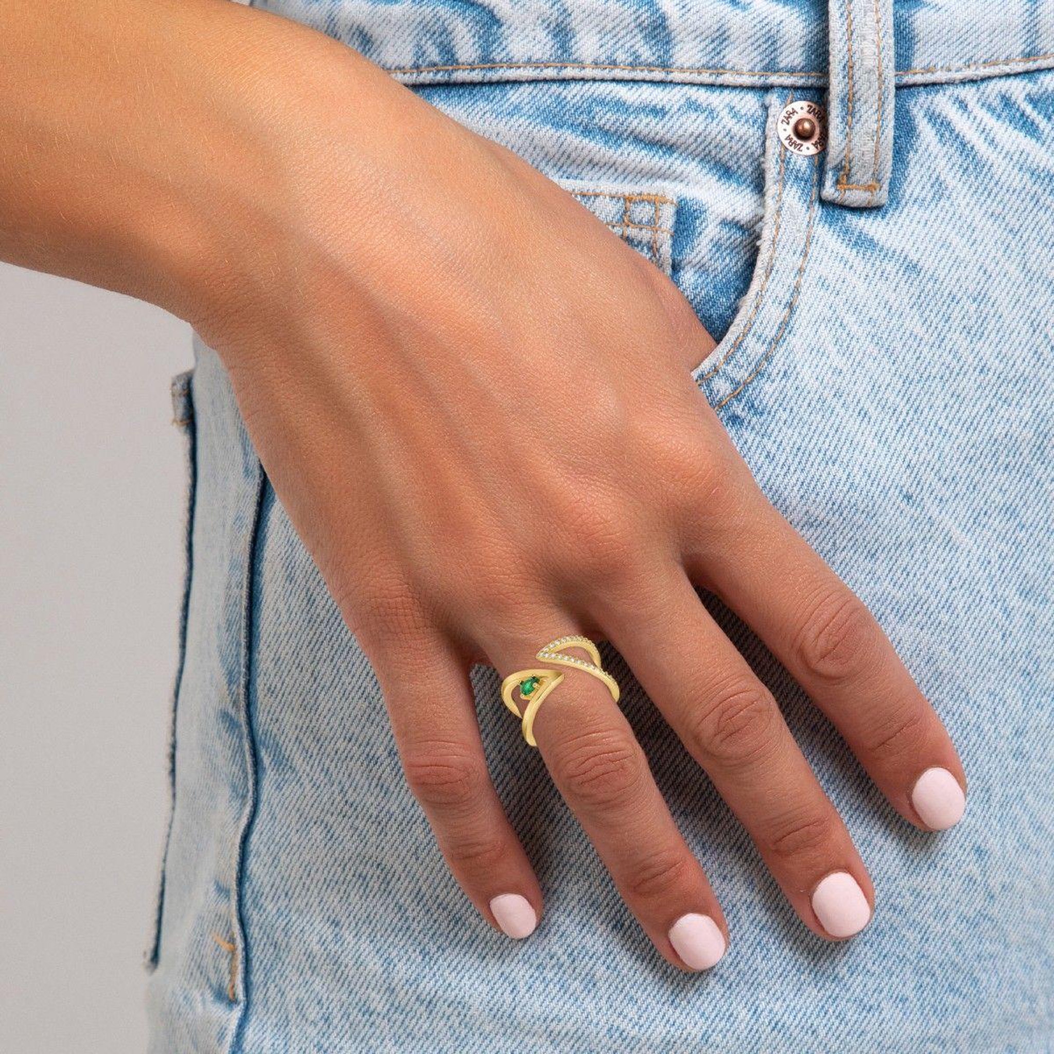 Voir la diapositive 2 : SC CRYSTAL Bague ajustable SC Crystal ornée de Cristaux scintillants