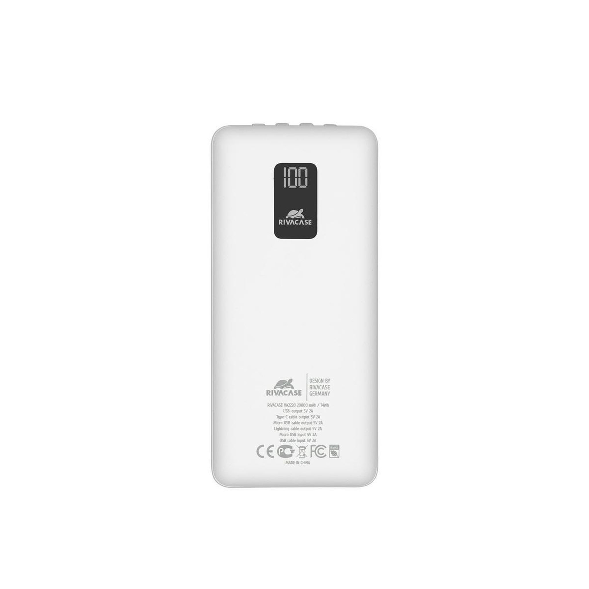 Voir la diapositive 3 : RIVACASE Rivacase VA2220 banque d'alimentation électrique Lithium Polymère (LiPo) 20000 mAh Blanc