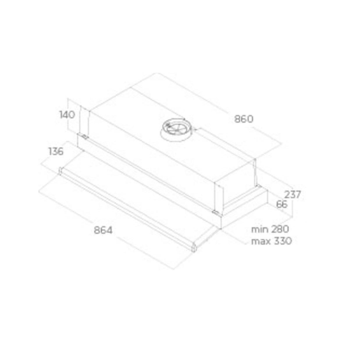 ELICA Hotte télescopique 90cm 225m3/h gris - PRF0181898
