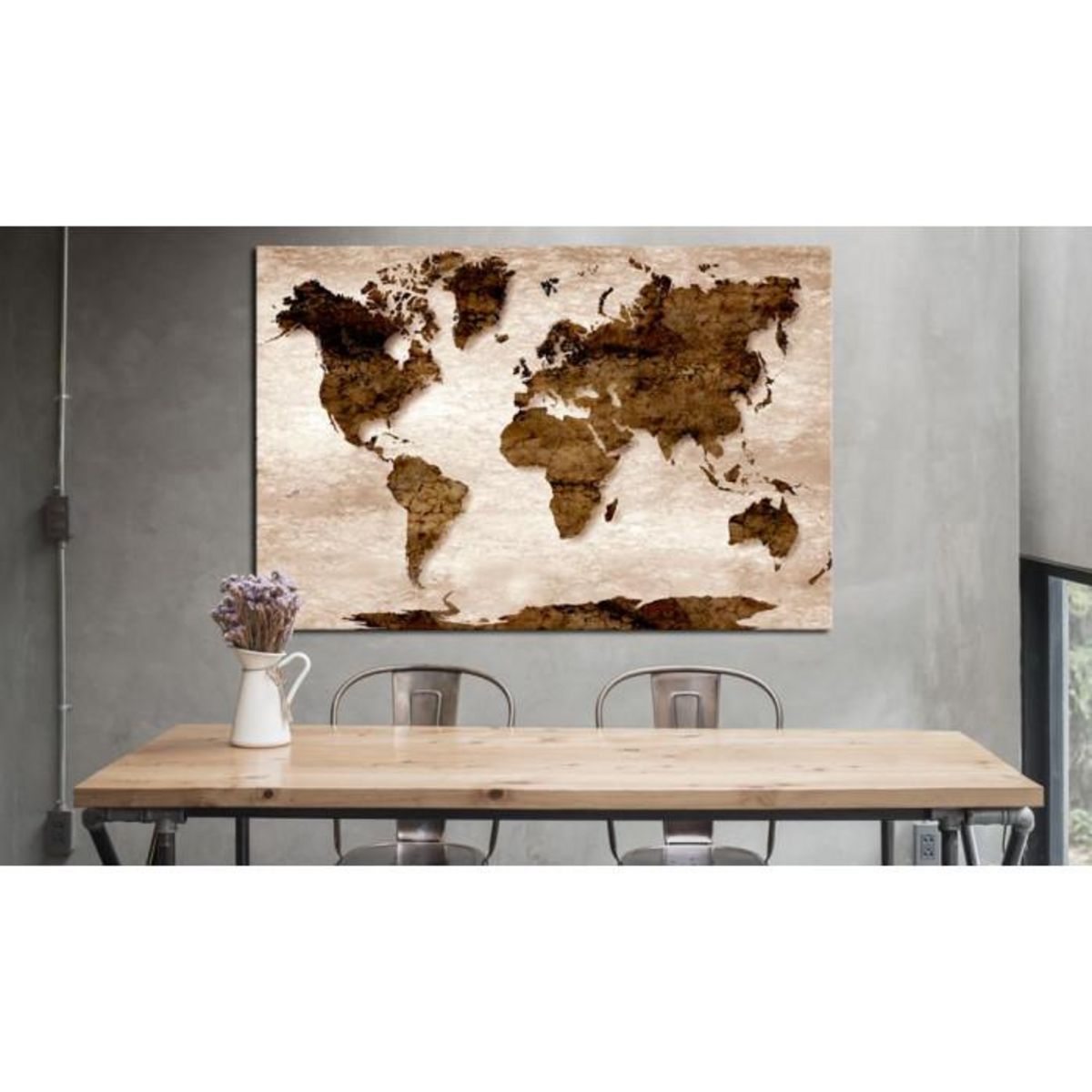 Paris Prix Tableau Imprimé  World Map : the Brown Earth  40x60cm
