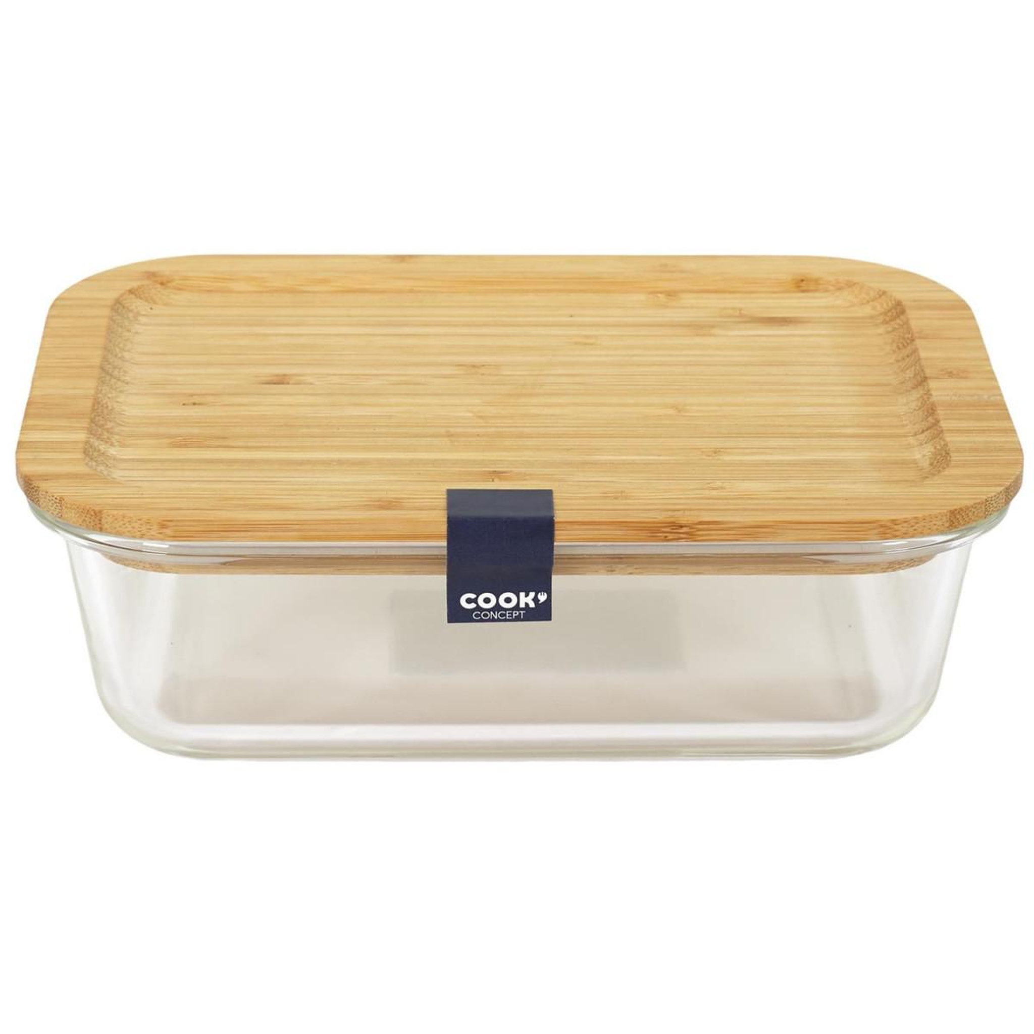 COOK CONCEPT Lunch box verre & bambou  repas  1,4l transparent