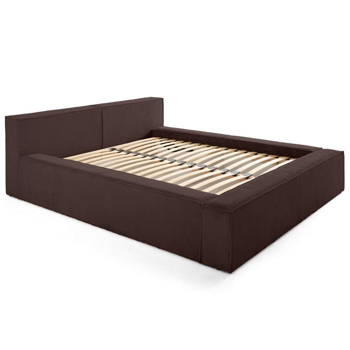 LISA DESIGN Stella - lit coffre - 140x190 cm - sommier inclus - en velours côtelé