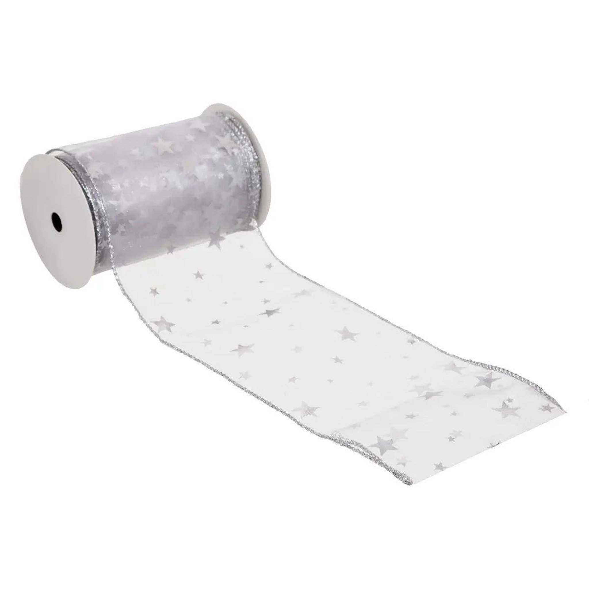 ATMOSPHERA Guirlande de noël ruban  douceur  12x500cm argent