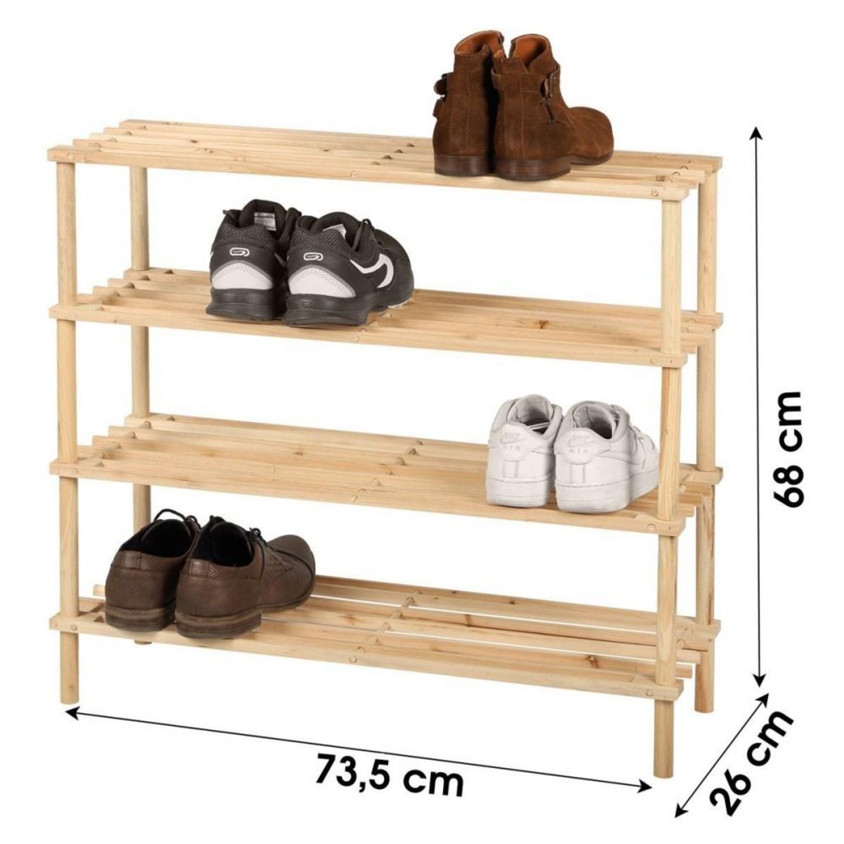FORNORD Meuble range chaussures 4 niveaux Wood and co