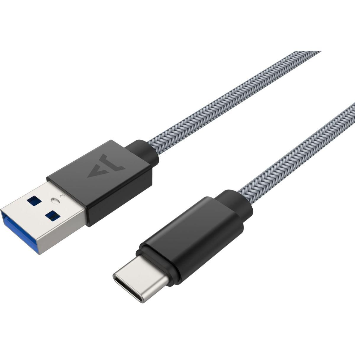 ADEQWAT Câble USB C vers USB 2M tressé Gris