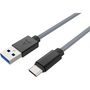 Voir la diapositive 5 : ADEQWAT Câble USB C vers USB 2M tressé Gris