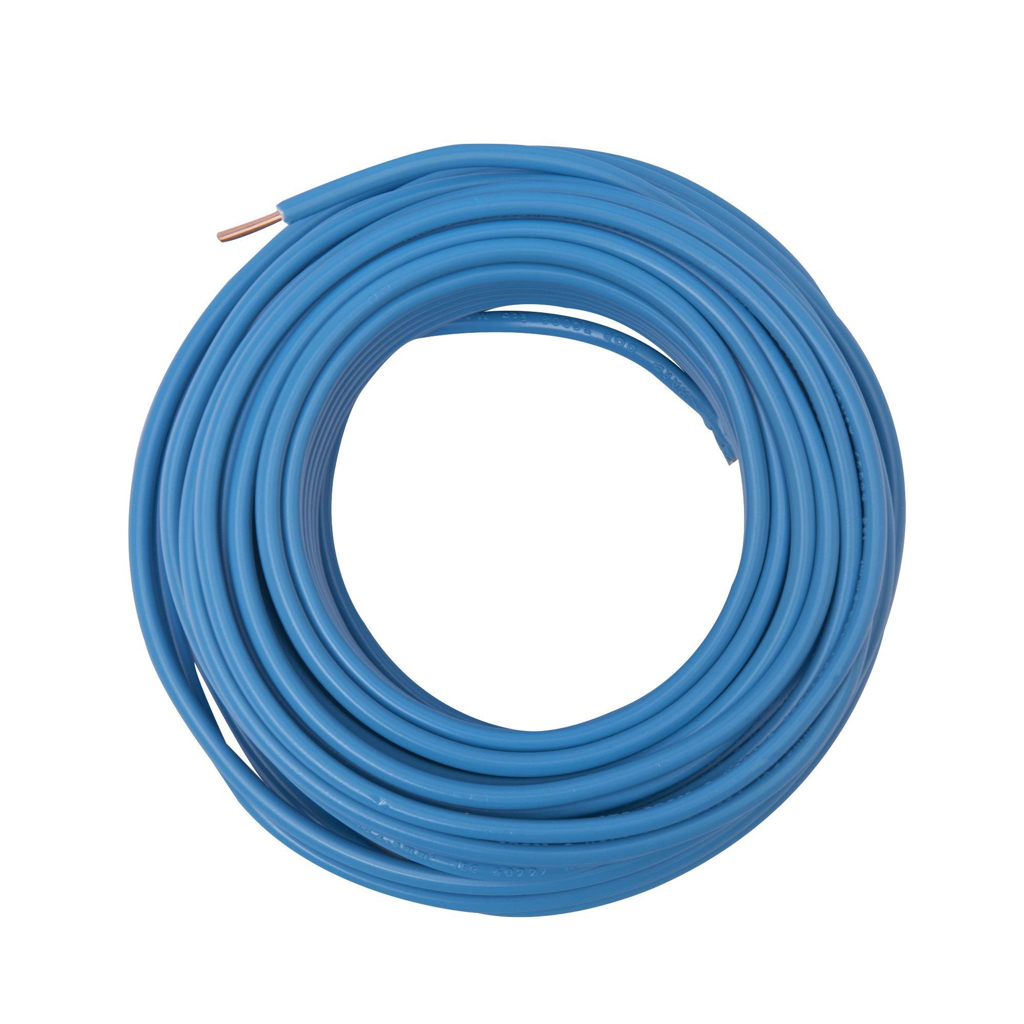 Voir la diapositive 3 : ZENITECH Câble électrique HO7V-U 2,5mm2 bleu 10m