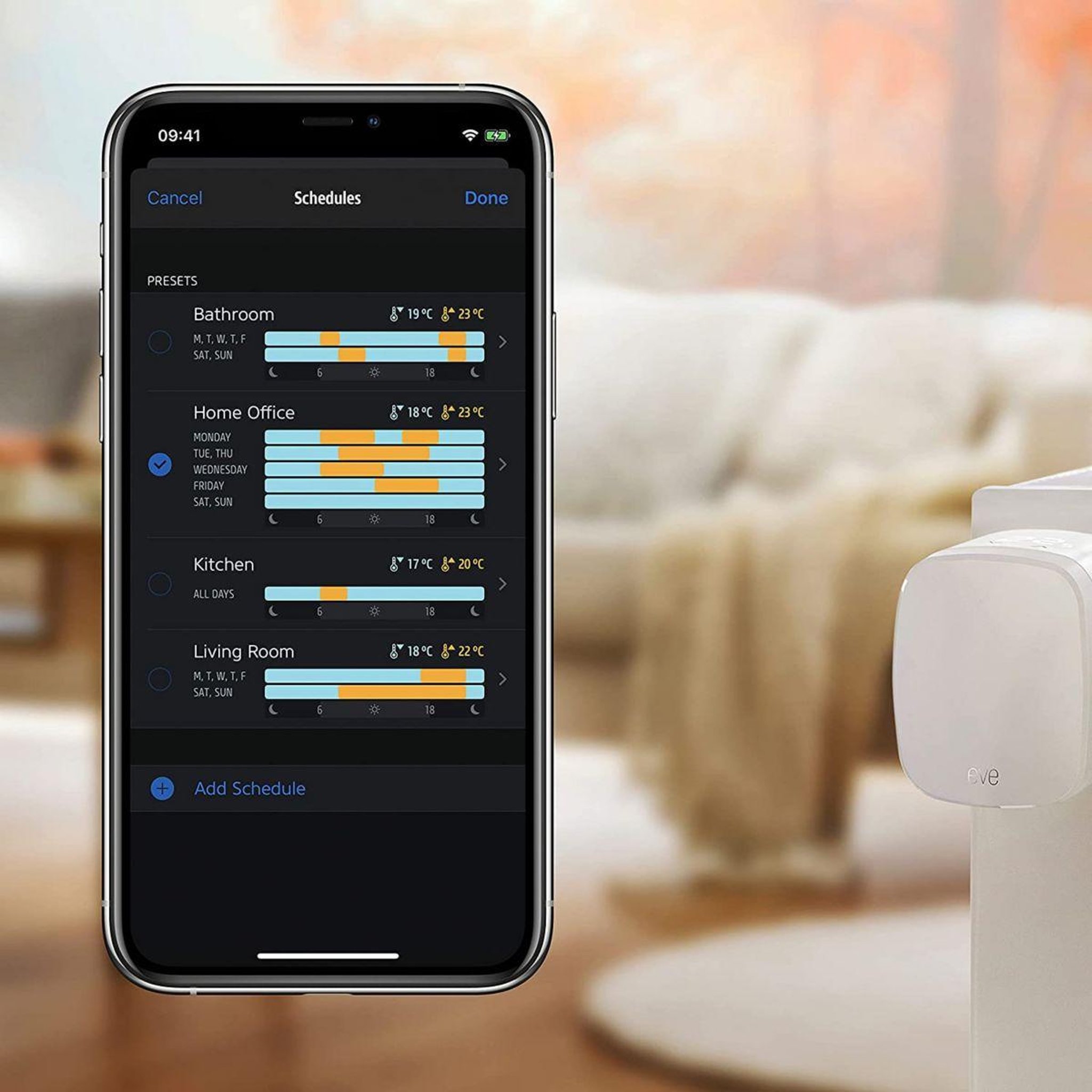 Voir la diapositive 4 : EVE Commande intelligente thermo homekit