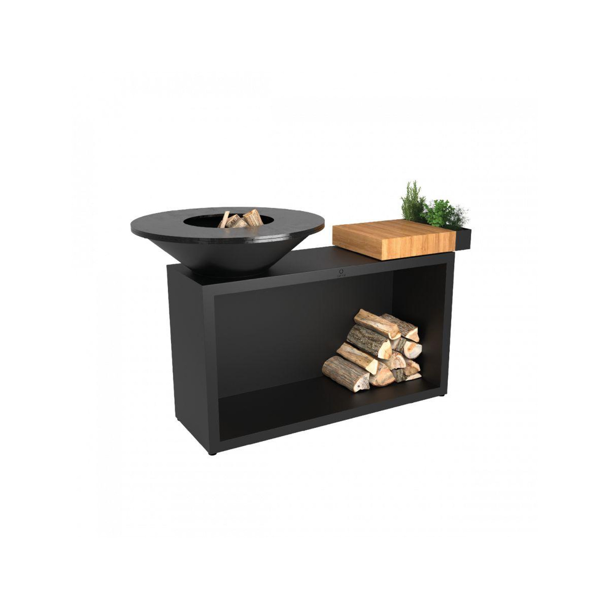 OFYR Brasero island black 85 teak wood oi3b85w