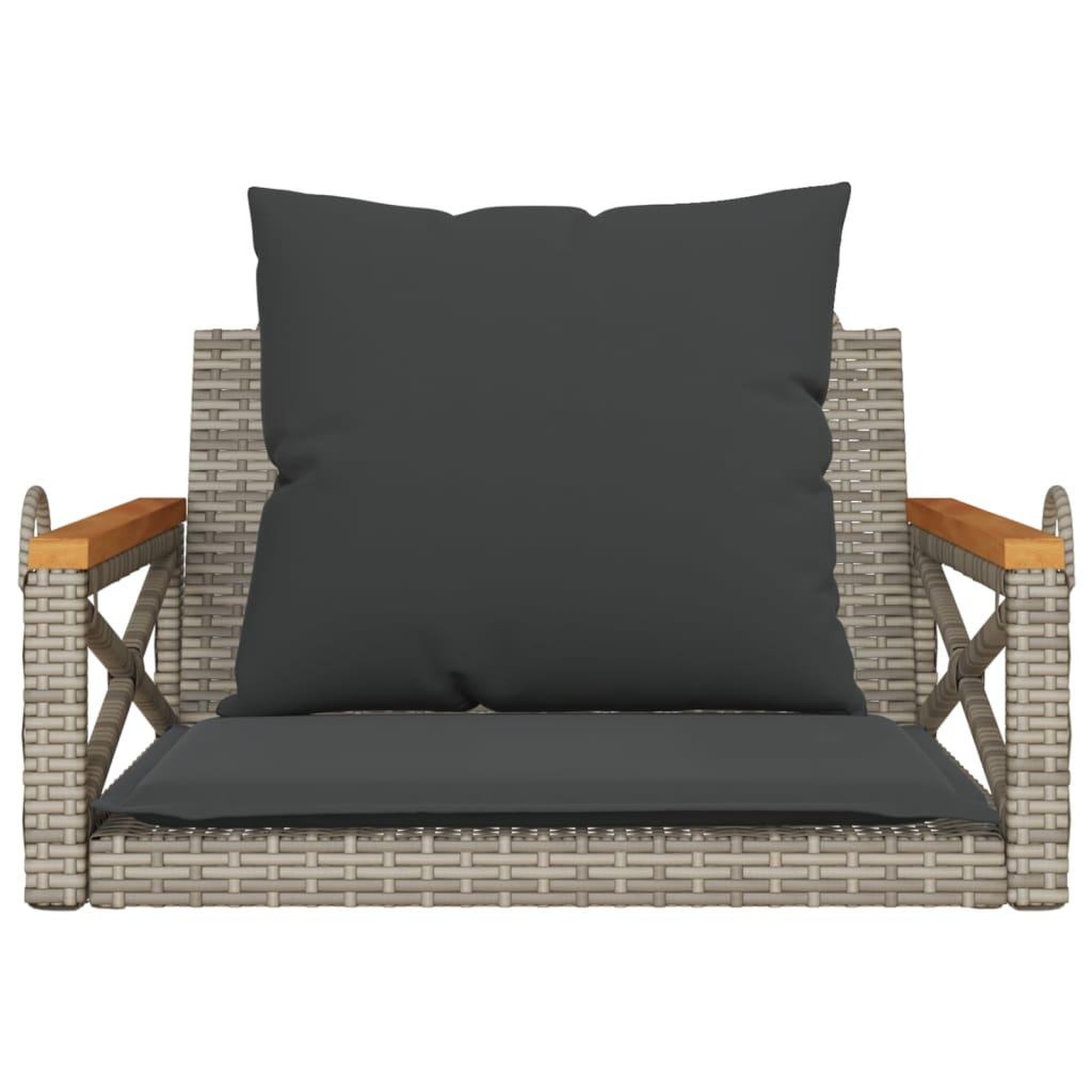 Voir la diapositive 4 : VIDAXL Balancelle avec coussins gris 63x62x40 cm resine tressee