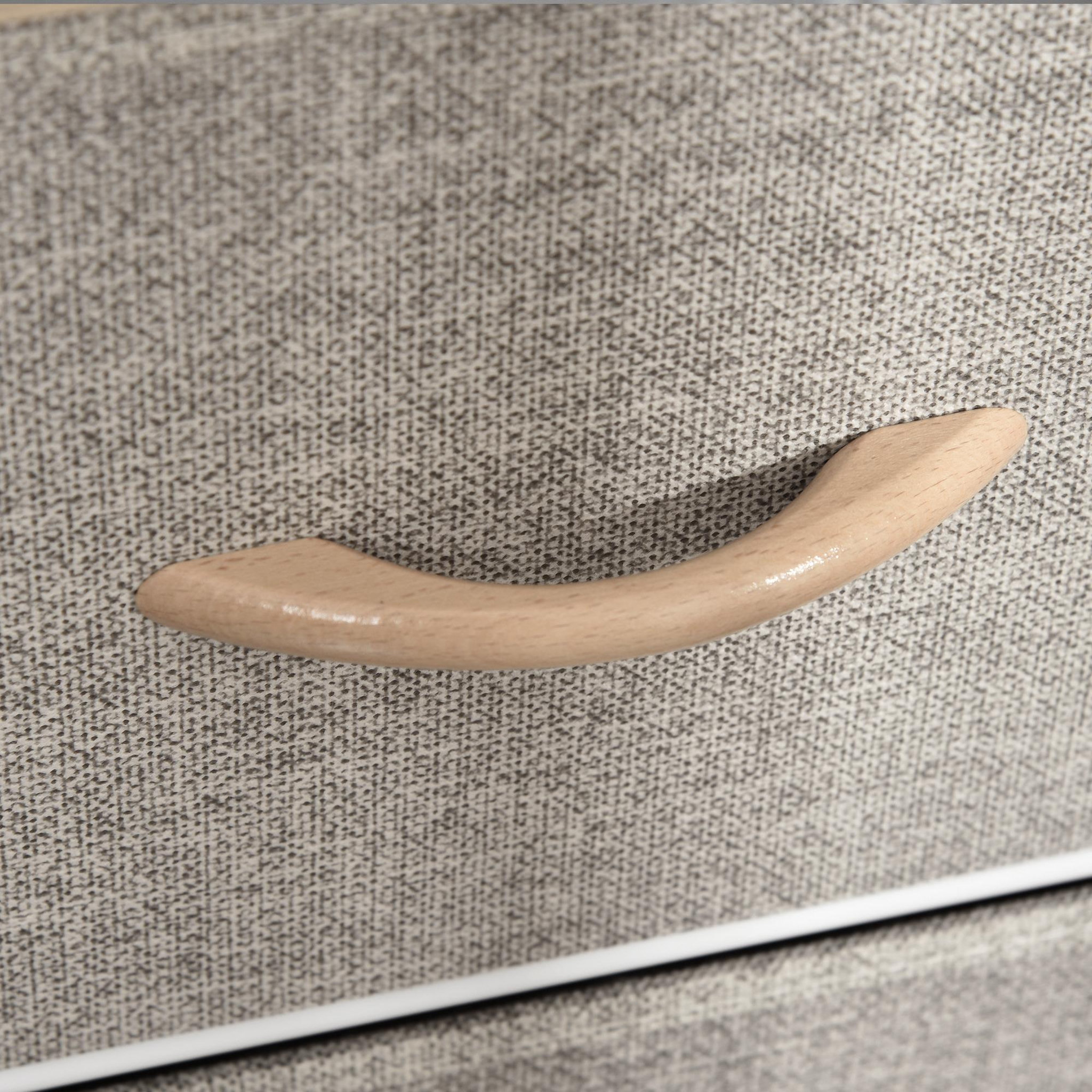 Voir la diapositive 5 : HOMCOM Meuble de rangement commode design - 3 tiroirs, 2 étagères - métal MDF non tissé beige