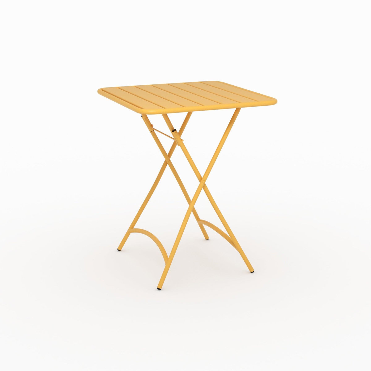 Rendez vous déco Table de jardin pliante en metal jaune beurre 2 personnes-Yumi