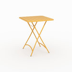 Rendez vous déco Table de jardin pliante en metal jaune beurre 2 personnes-Yumi