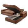 Voir la diapositive 4 : BEST MOBILIER Bianca - canapé d'angle droit 4 places convertible avec coffre en tissu texturé