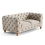Voir la diapositive 6 : LISA DESIGN Walter - canapé 2 places chesterfield en velours - pieds bois