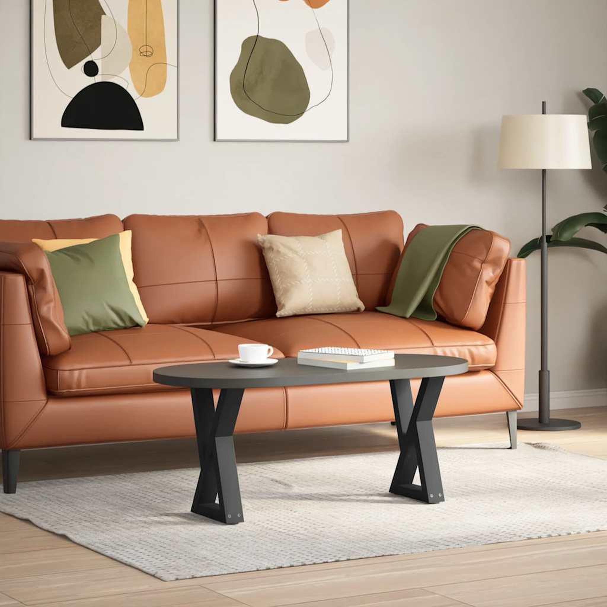 Voir la diapositive 2 : VIDAXL Pieds de table basse 2 pcs noir 38x(42-43,3) cm acier