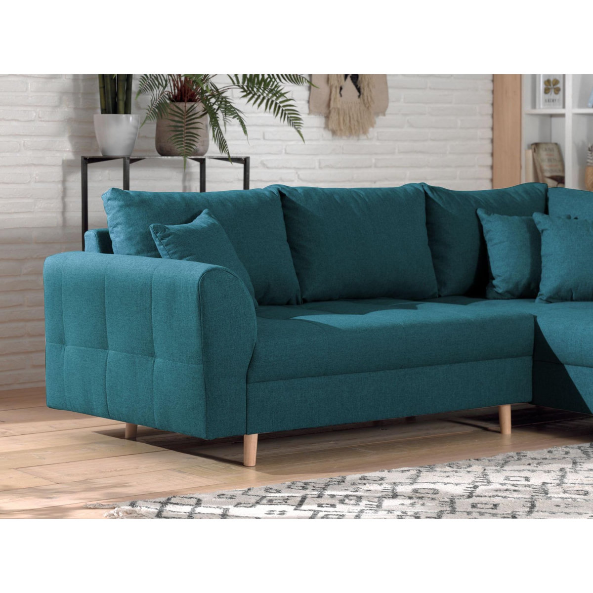 LISA DESIGN Rune - canapé d'angle - avec pouf d'appoint - 4 places - style scandinave - droit