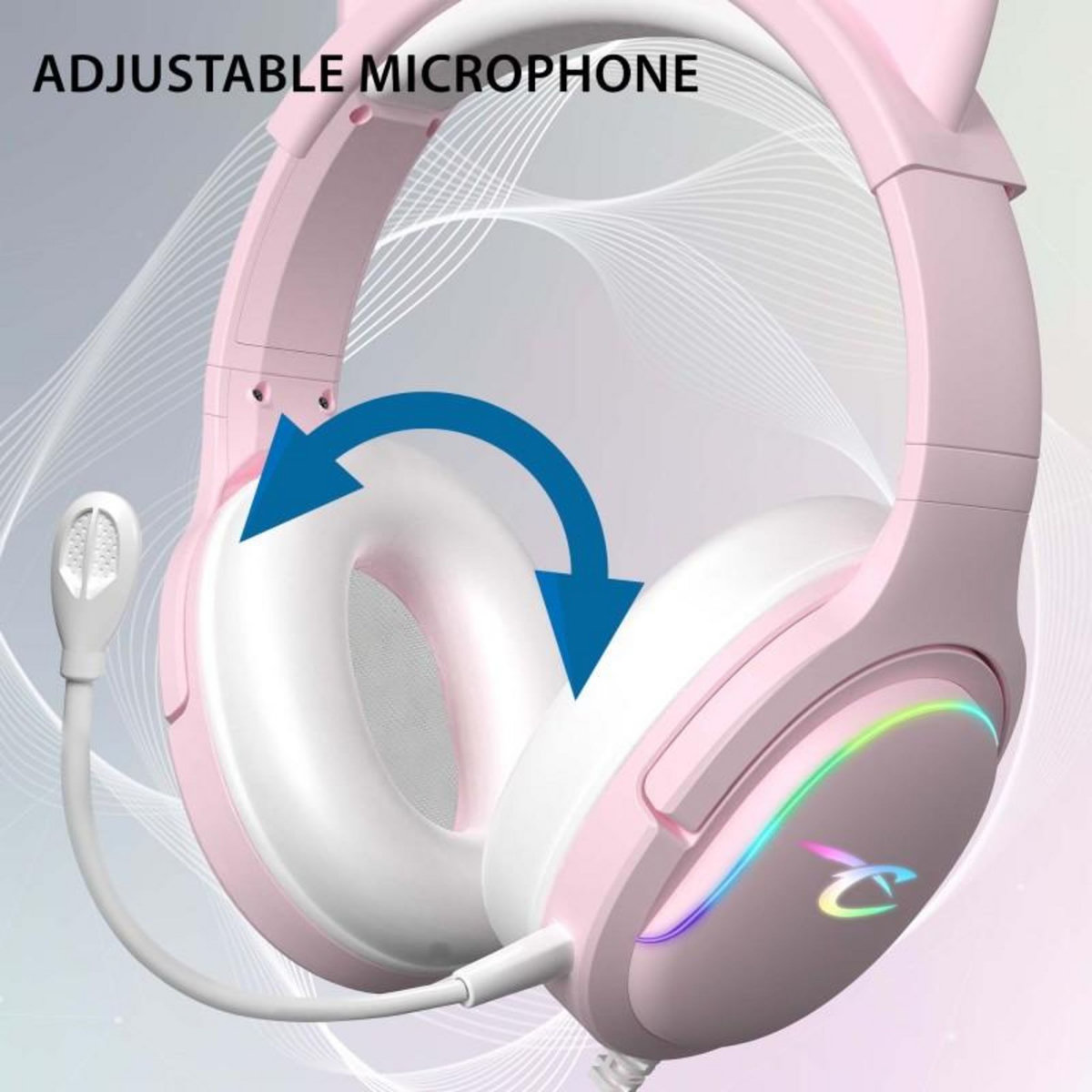 Subsonic Casque audio gaming LED Spectra - Rose
