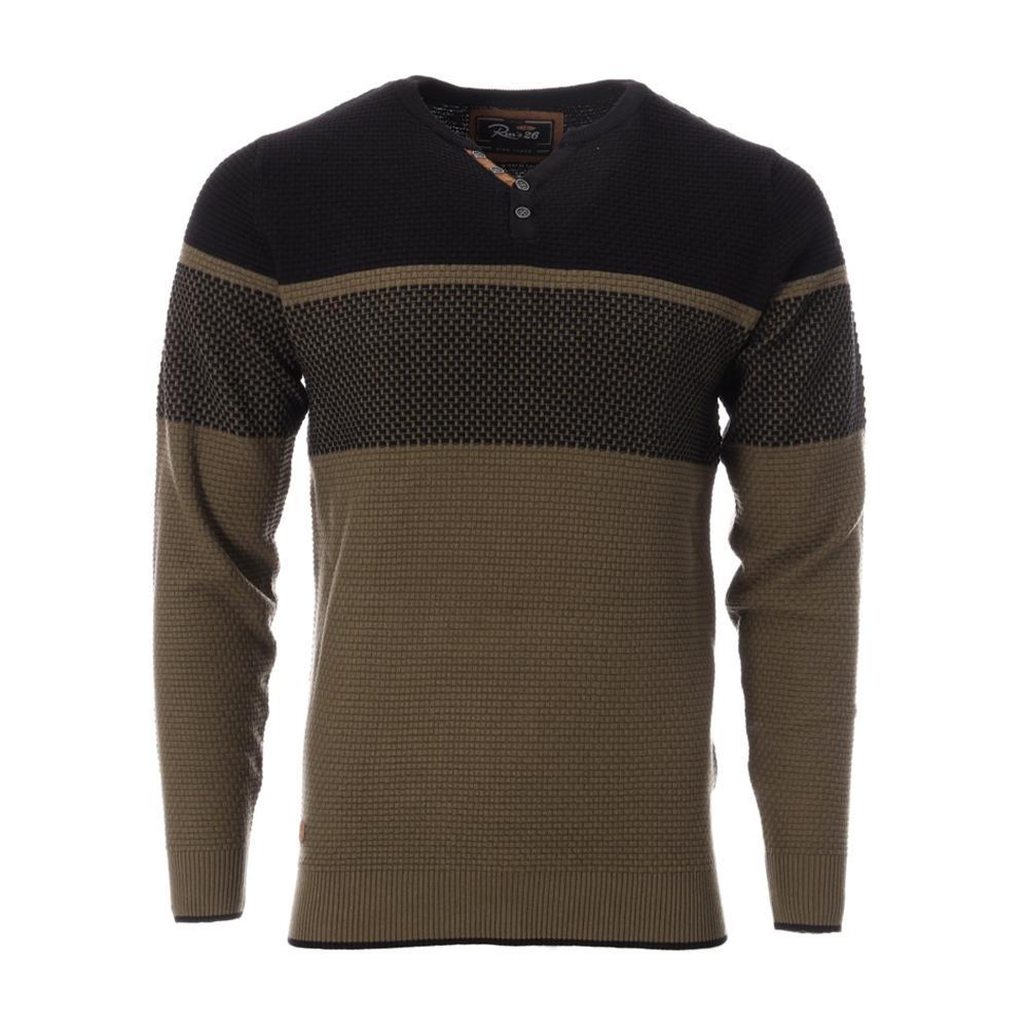 RMS 26 Pull Kaki/Noir Homme RMS26 60963. Coloris disponibles : Vert