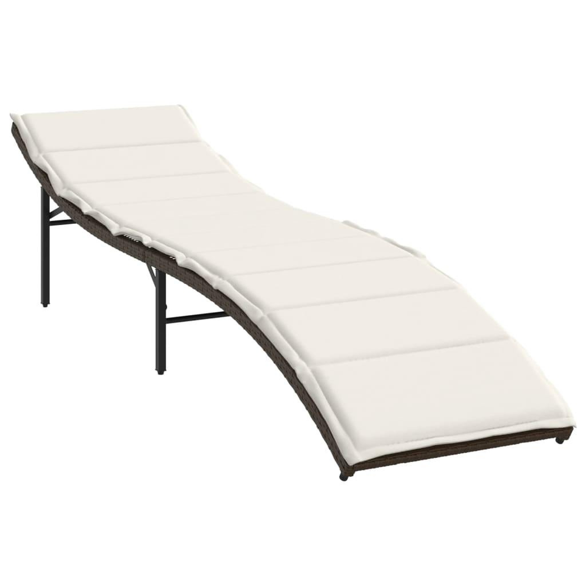 Voir la diapositive 3 : VIDAXL Chaises longues lot de 2 avec coussins marron resine tressee