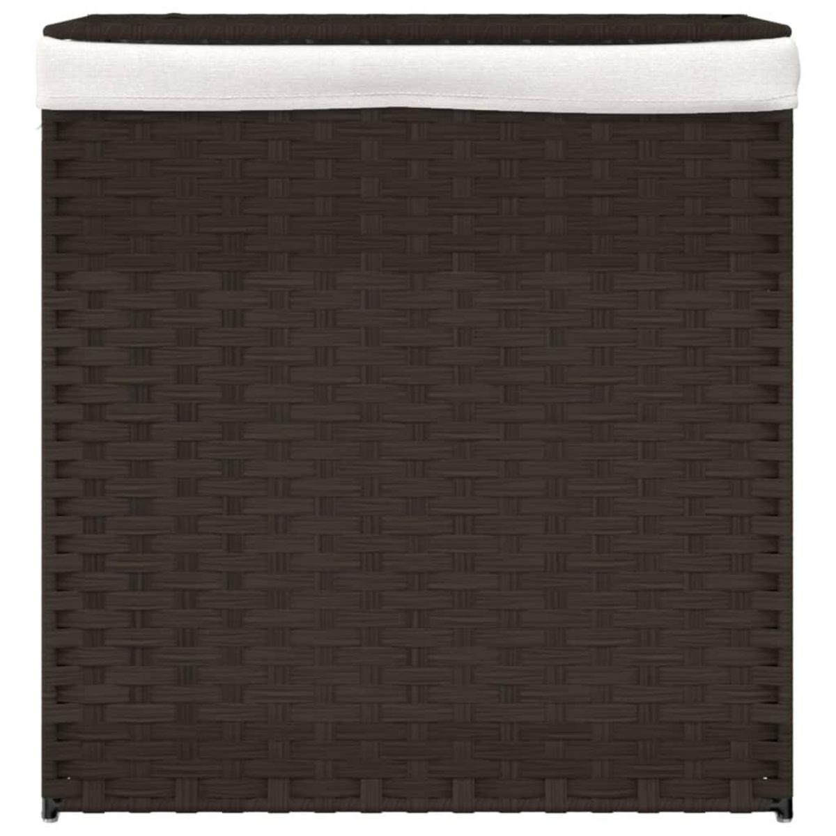 VIDAXL Panier a linge avec 2 sections marron fonce 53x35x57 cm