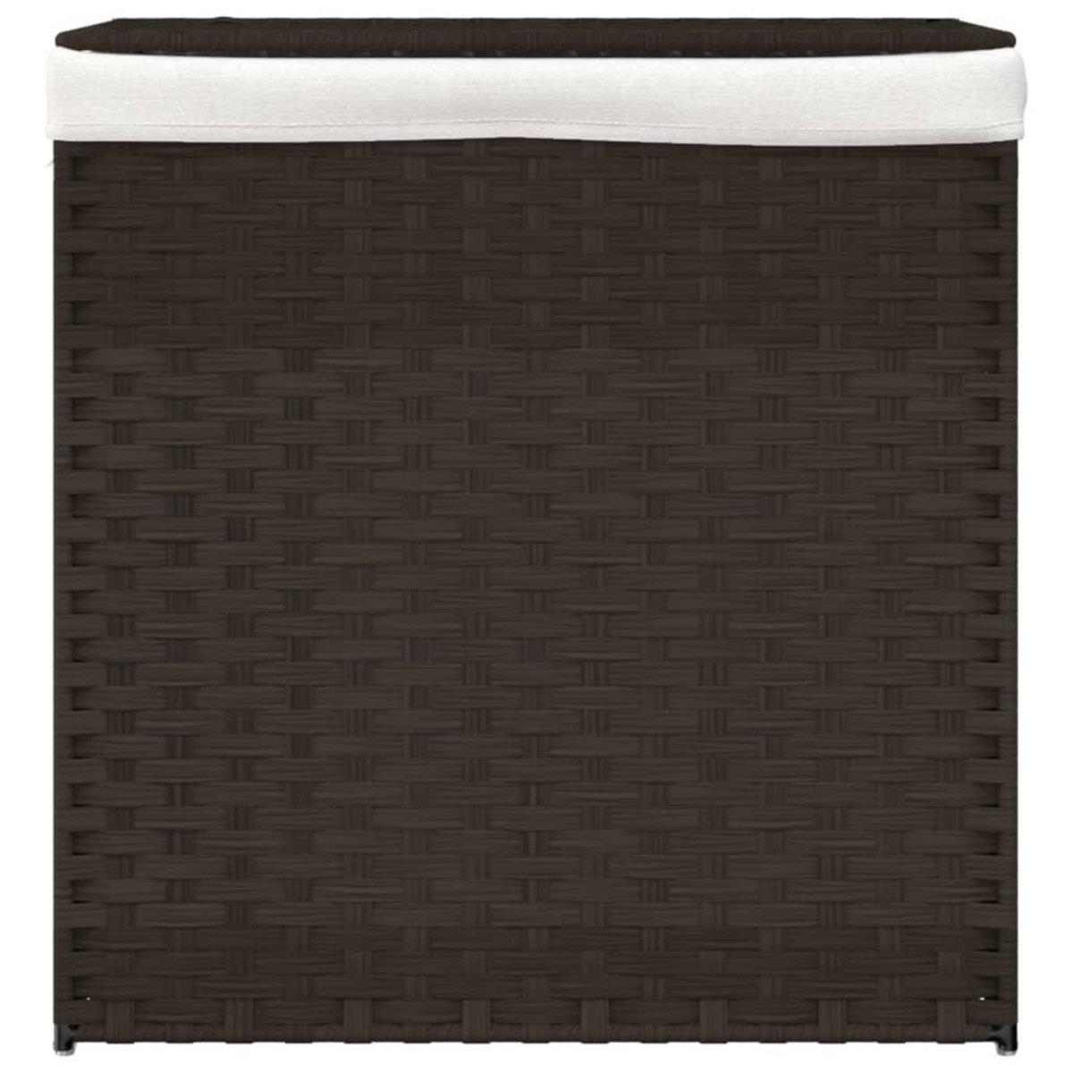 VIDAXL Panier a linge avec 2 sections marron fonce 53x35x57 cm