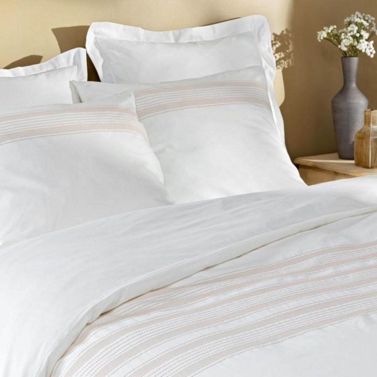 Paris Prix Parure de Lit 3 Pièces  Opera  240x220cm Blanc