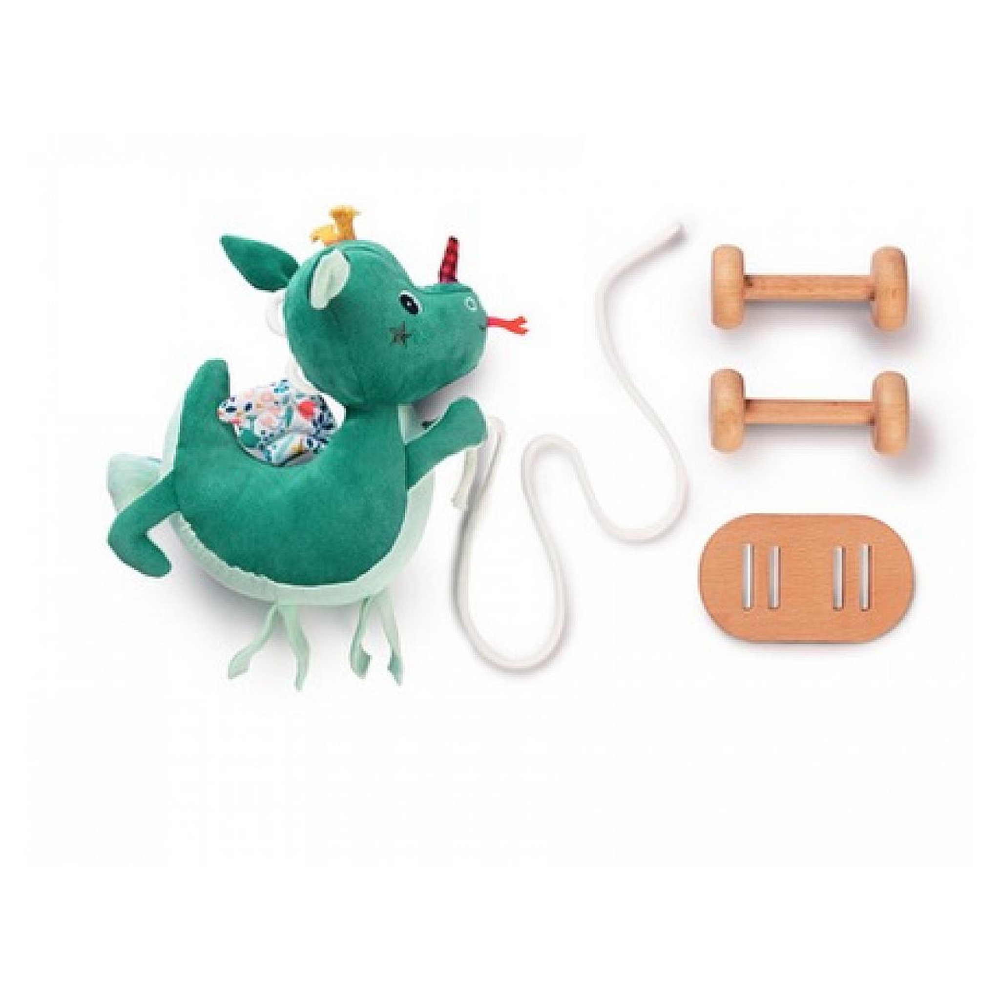 Voir la diapositive 3 : LILLIPUTIENS Joe le dragon a tirer socle bois
