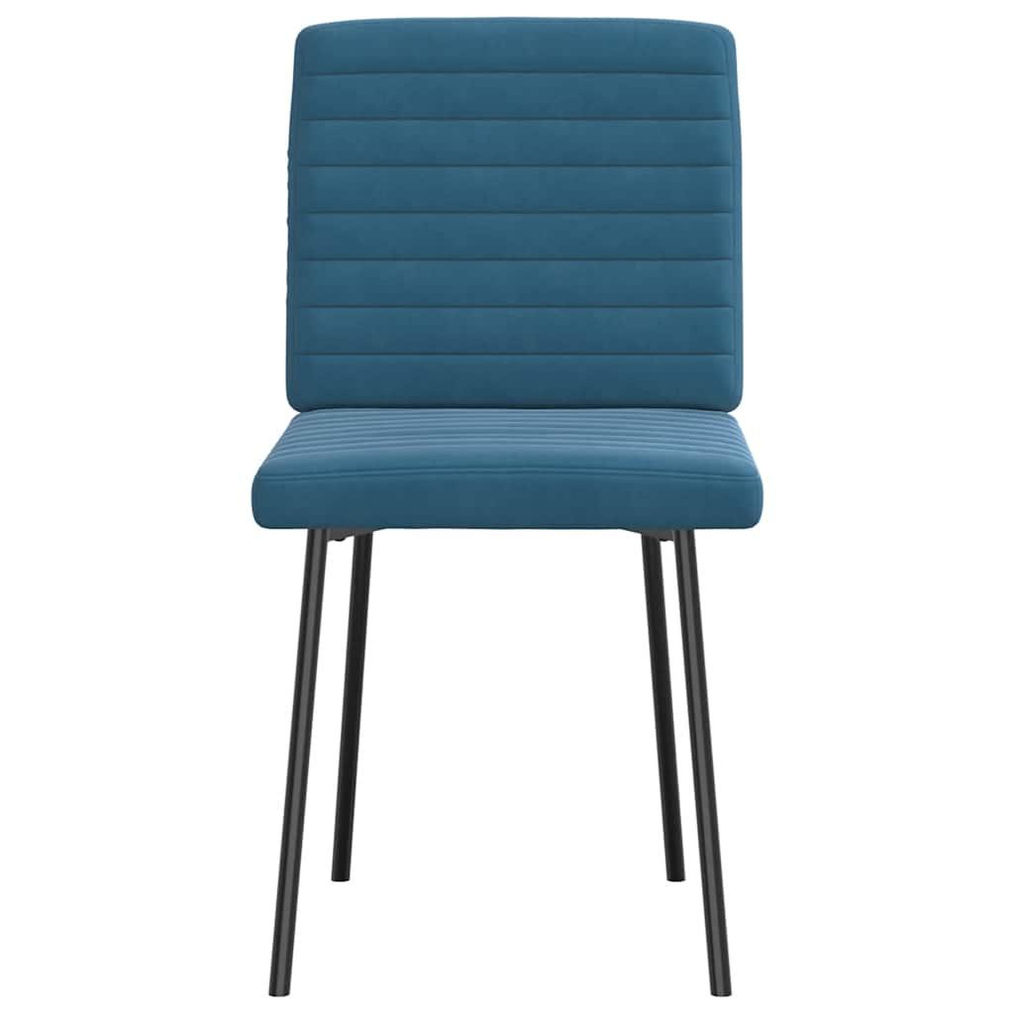 Voir la diapositive 4 : VIDAXL Chaises a manger lot de 2 Bleu Velours