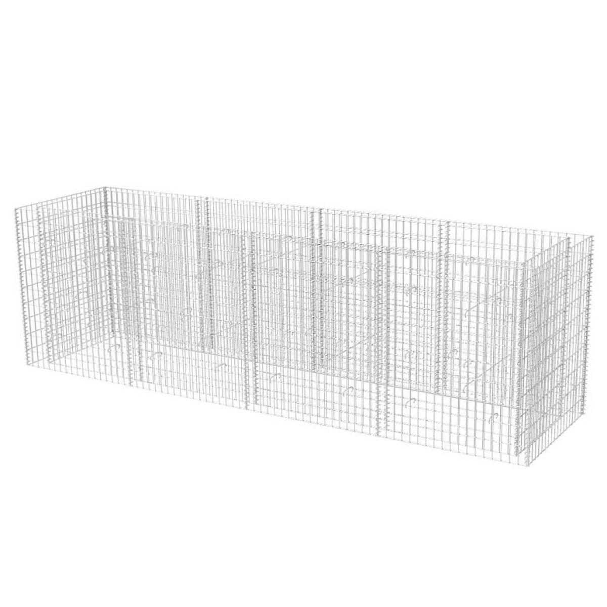 VIDAXL Lit sureleve a gabion Acier 360x90x100 cm