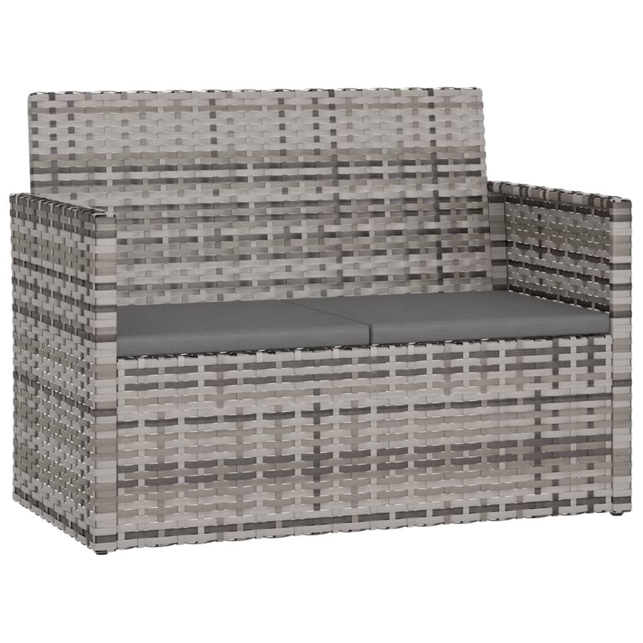 Voir la diapositive 2 : VIDAXL Banc de jardin avec coussins Gris 105 cm Resine tressee