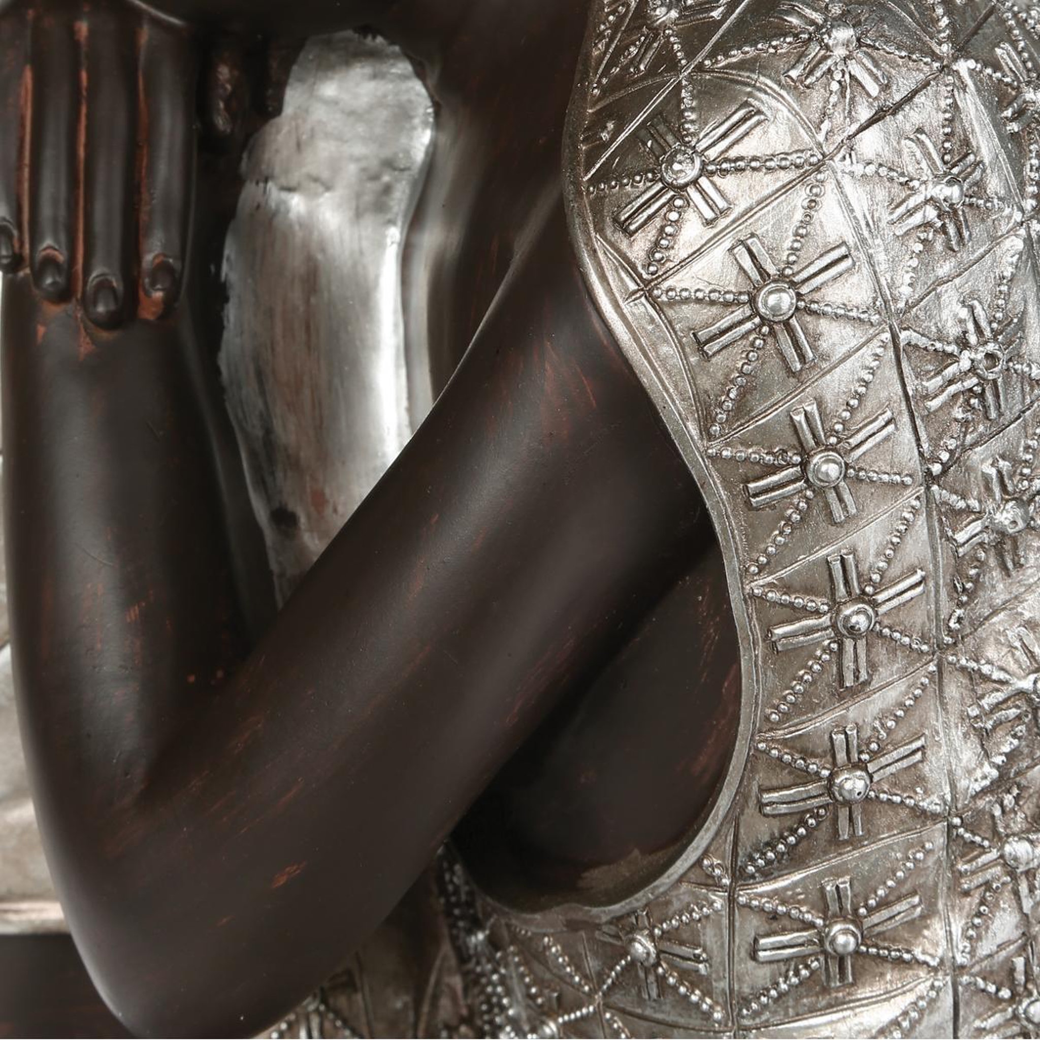 Voir la diapositive 6 : ATMOSPHERA Statue Déco  Bouddha  35cm Naturel & Argent