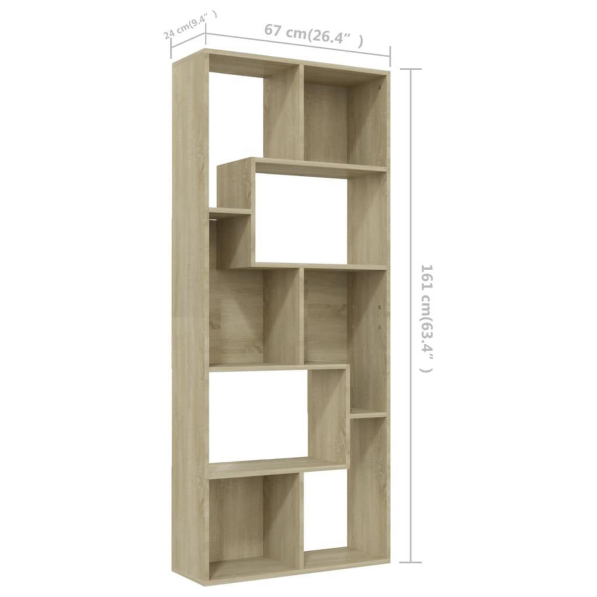 VIDAXL Bibliotheque Chene sonoma 67x24x161 cm Bois d'ingenierie