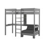 Voir la diapositive 1 : Vipack Lit Mezzanine 90x200 Sommier Inclus avec Fauteuil et Bureau Pino - Gris