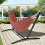 Voir la diapositive 2 : ID MARKET Hamac avec support métal et toile terracotta