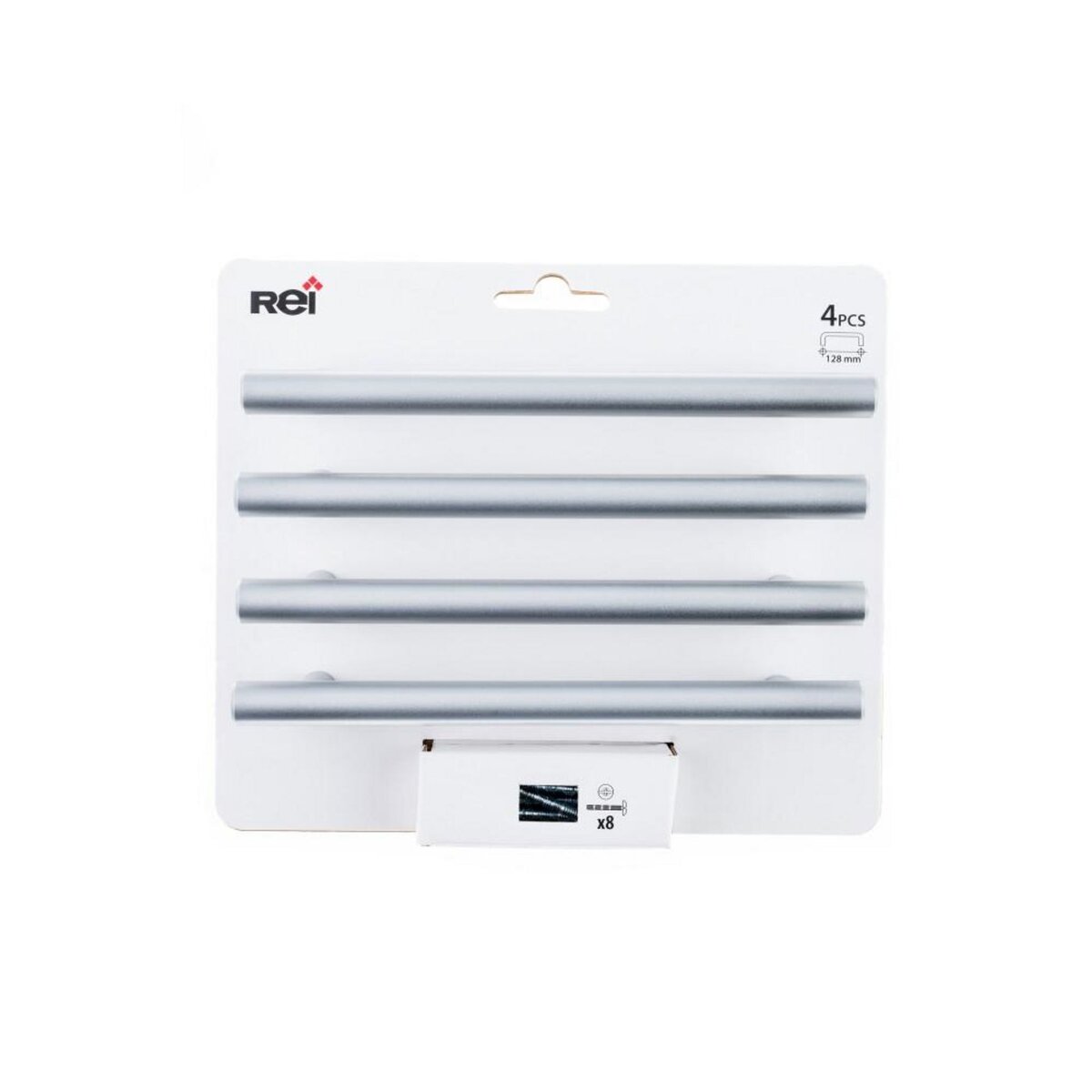 CENTRALE BRICO Lot de 4 poignées de meuble entraxe 128 mm inox tropicalisé