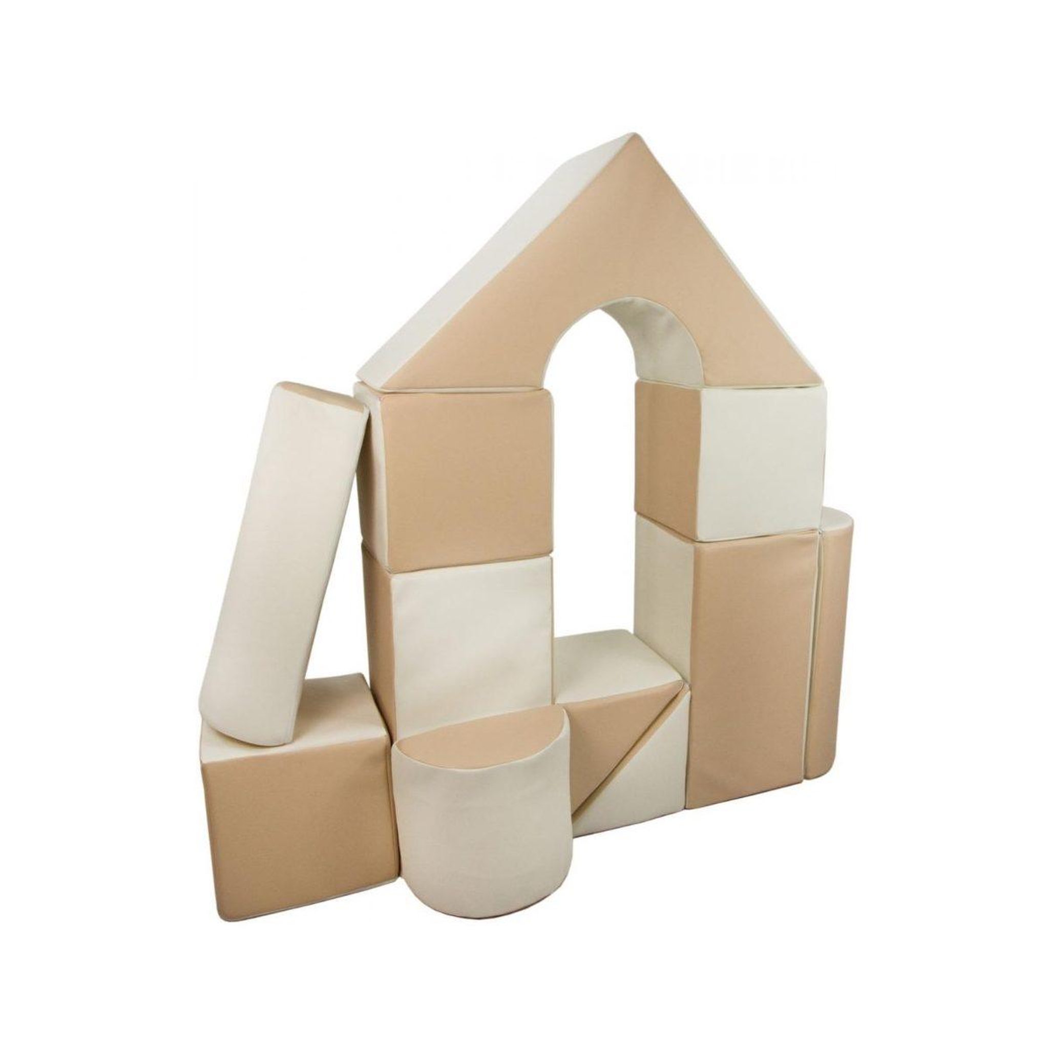 Voir la diapositive 4 : VELINDA Set de 15 blocs en mousse le jeu blanc cappuccino