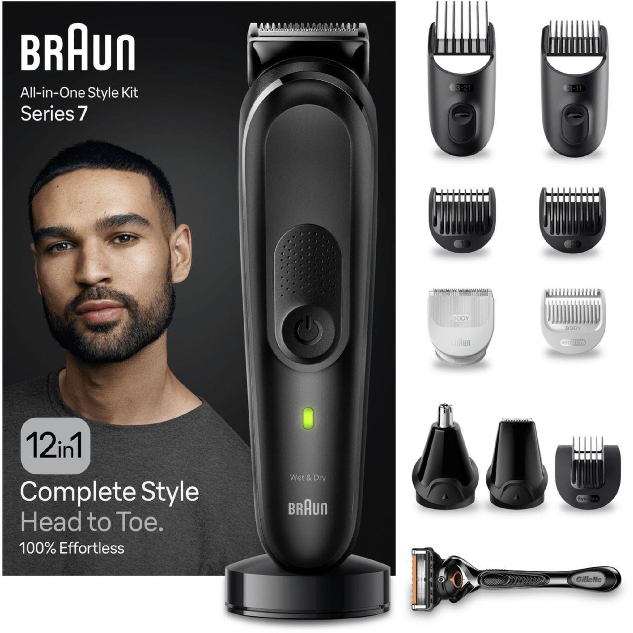 Voir la diapositive 1 : BRAUN Tondeuse multi usages MGK7460