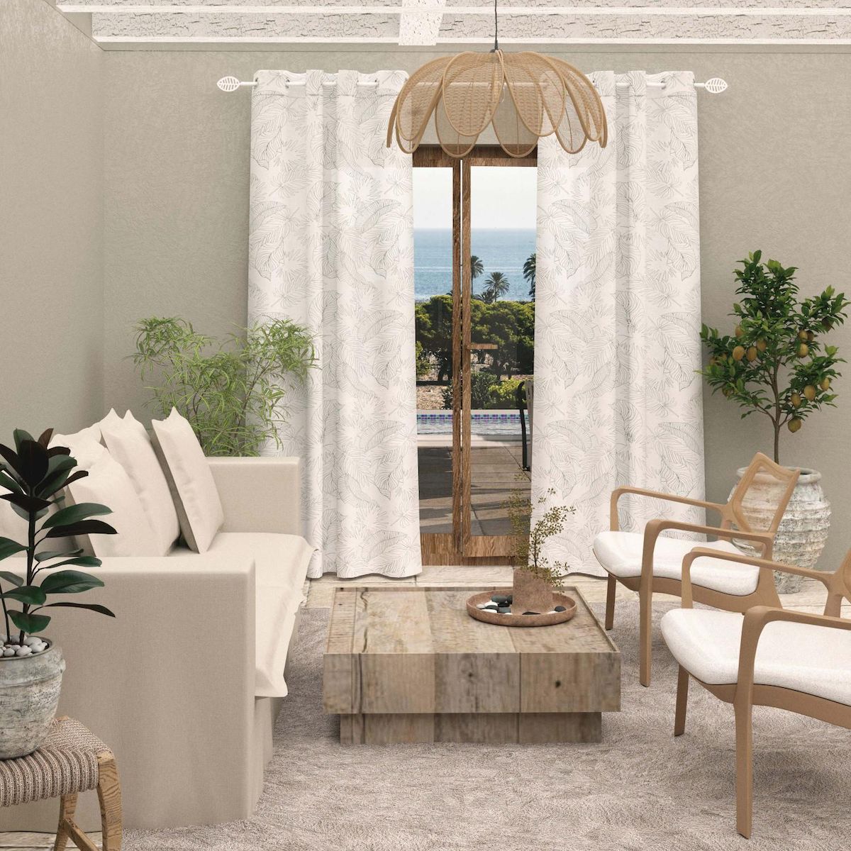 SOLEIL D'OCRE Voile à oeillets 135x250 cm CELIA, par Soleil d'Ocre