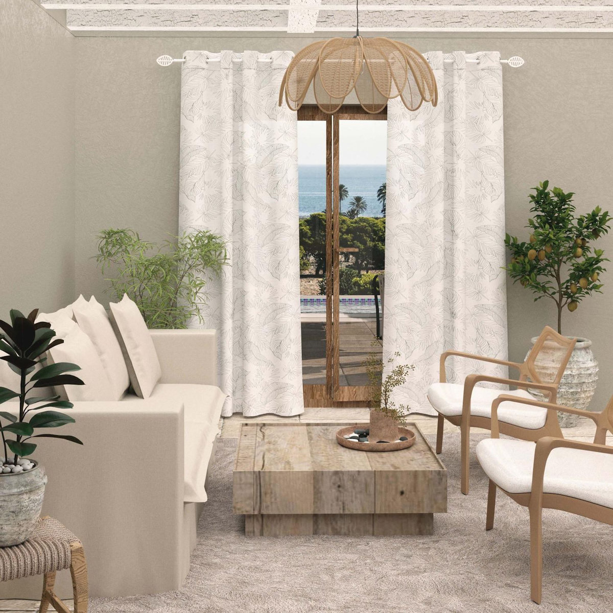 SOLEIL D'OCRE Voile à oeillets 135x250 cm CELIA, par Soleil d'Ocre