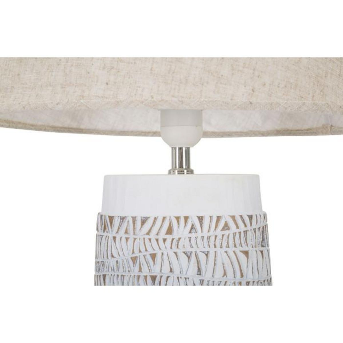 Paris Prix Lampe à Poser en Résine  Nairobi  60cm Blanc & Naturel