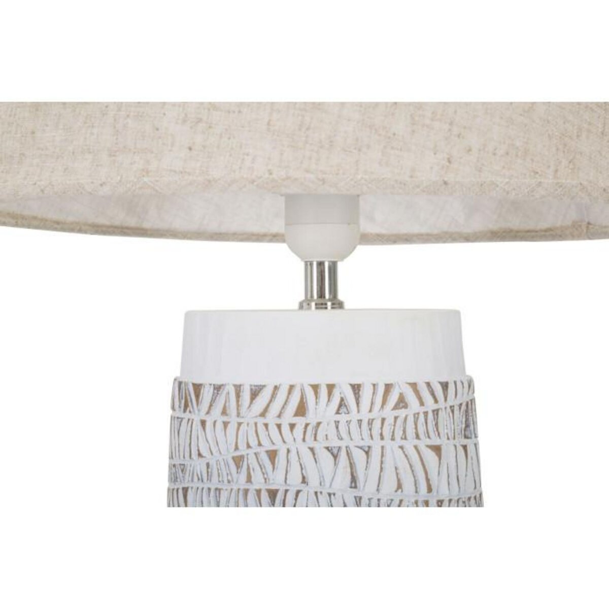 Paris Prix Lampe à Poser en Résine  Nairobi  60cm Blanc & Naturel