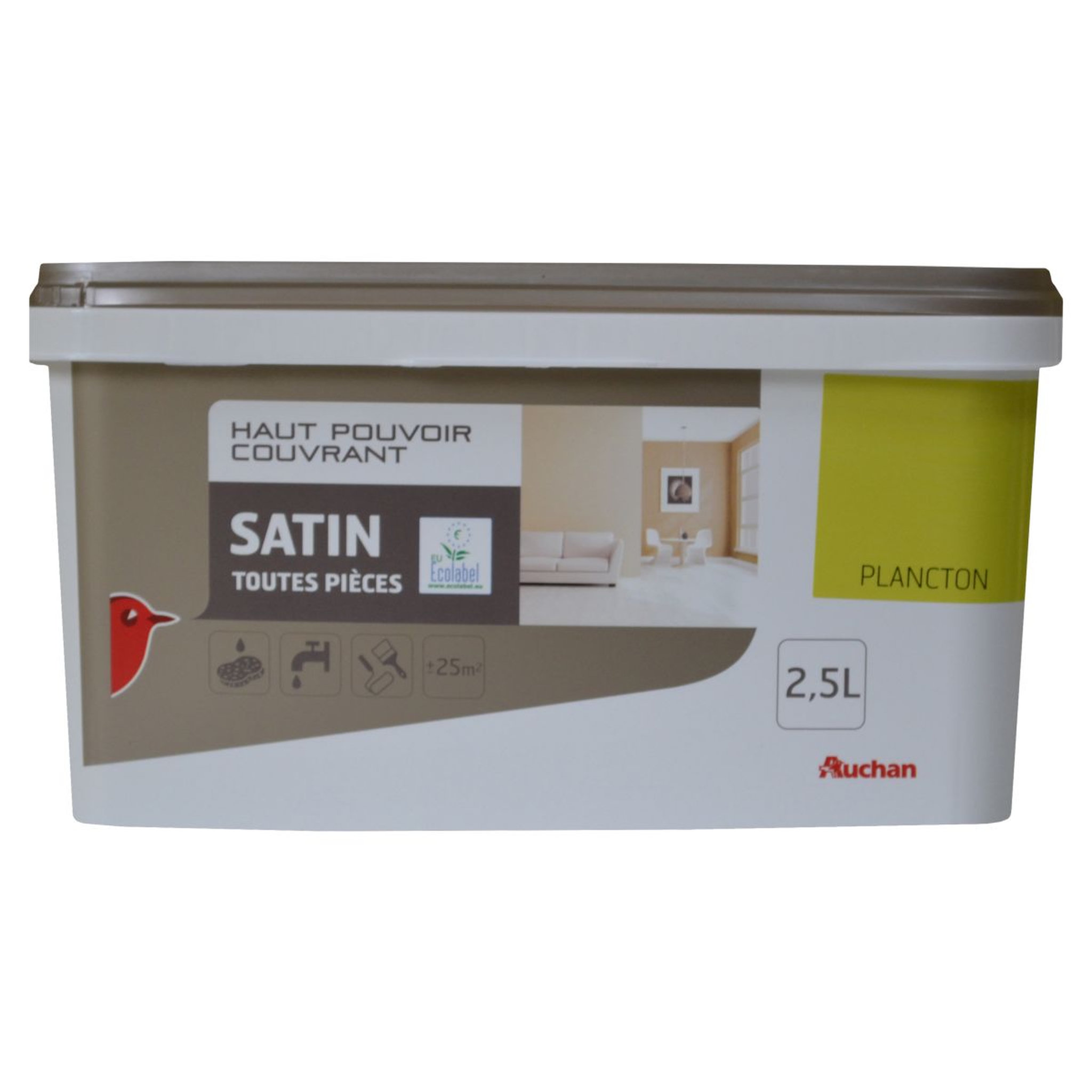 AUCHAN Peinture murale satin couleur plancton 