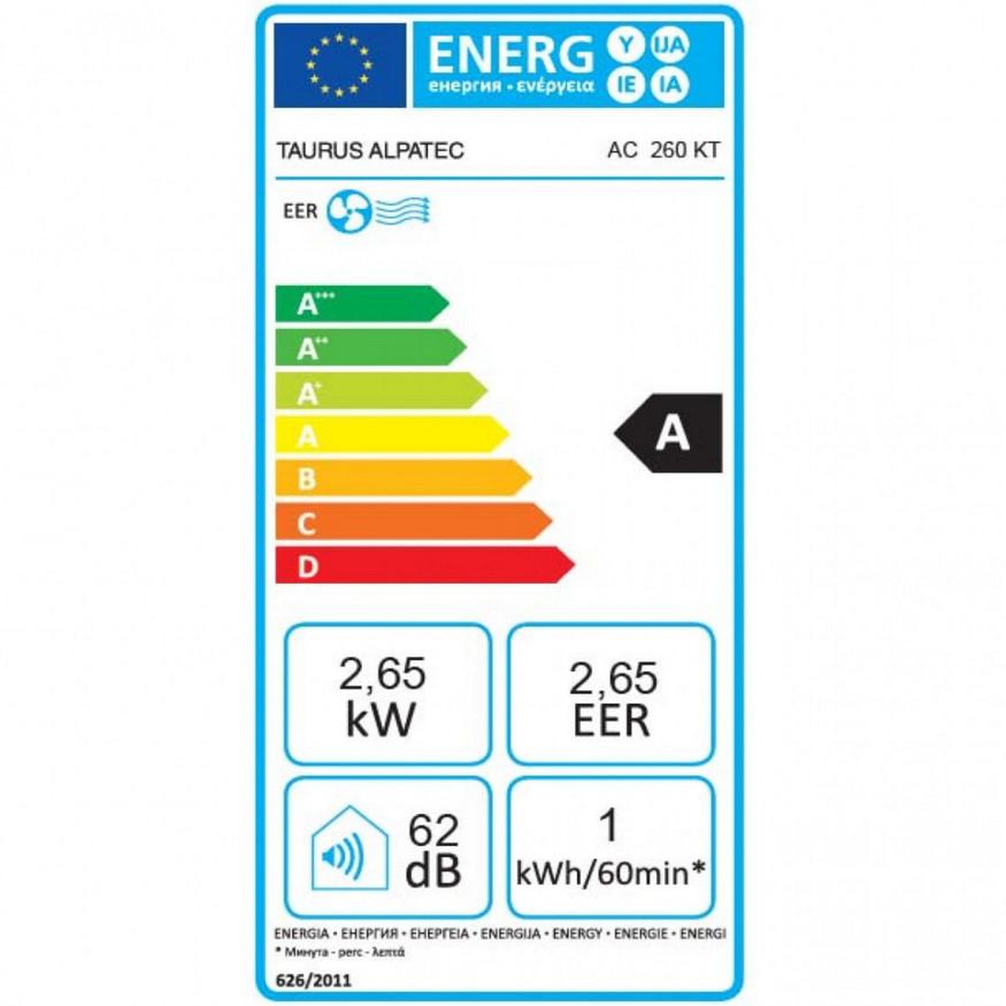 Voir la diapositive 2 : Taurus Alpatec Climatiseur mobile monobloc 2650w 26m2 - AC260KT-1